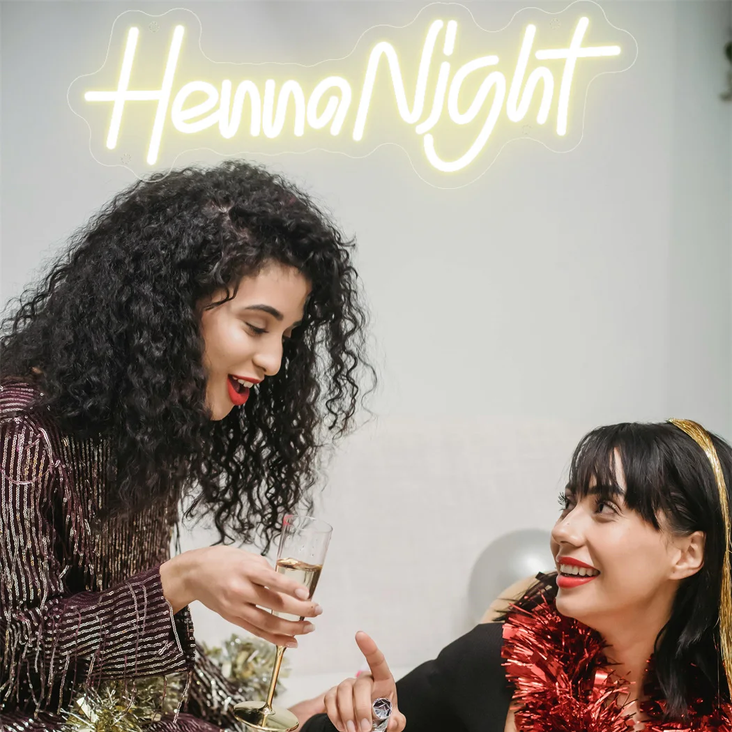 الحناء ليلة LED النيون علامات الزفاف النيون الزفاف الديكور ل غرفة نوم الزفاف غرفة الحفلات جدار الفن ديكور الحفلات النيون Led تسجيل