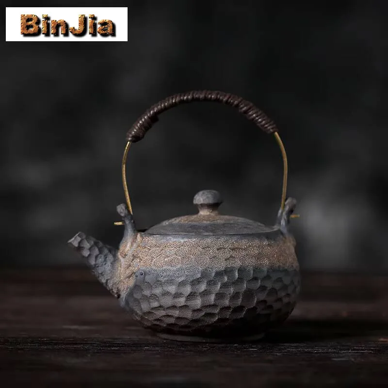 

Молоток Handamde, 230 мл, грубая керамика, чайник в японском стиле, подъемный луч, горшок, китайский чайник для заваривания чая, ретро чайная посуда для кунг-фу