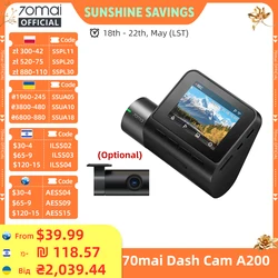 70mai Dash Cam A200 2 ''Lcd-scherm 70mai A200 Auto DVR1080P Auto Recorder 24H Parking Ondersteuning 130 °   FOV tweekanaals record