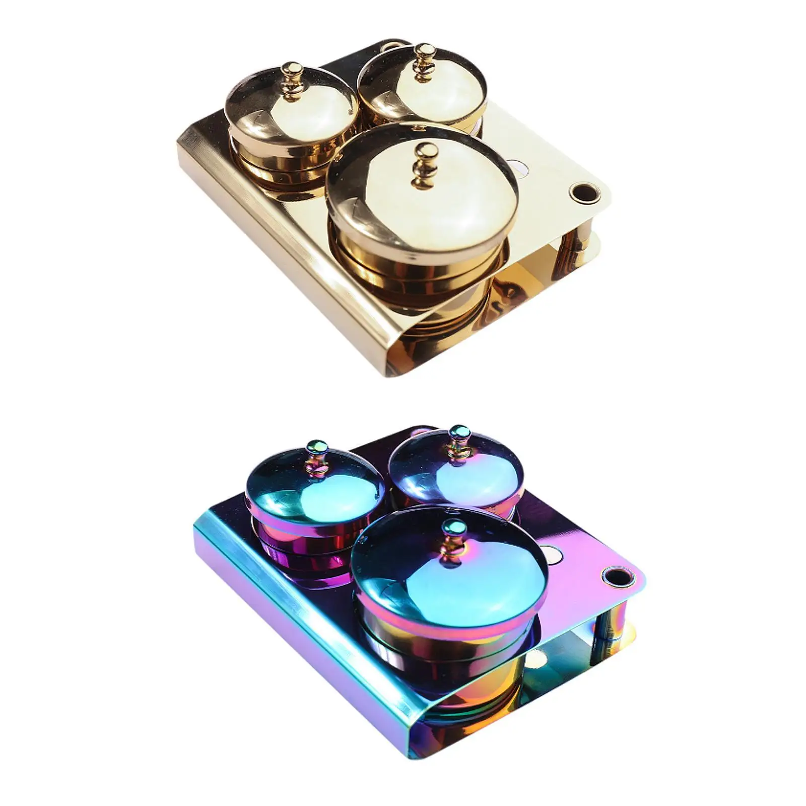 3-delige Nail Art Dappen Dish Compact met deksel voor Nail Design Tool Thuisgebruik