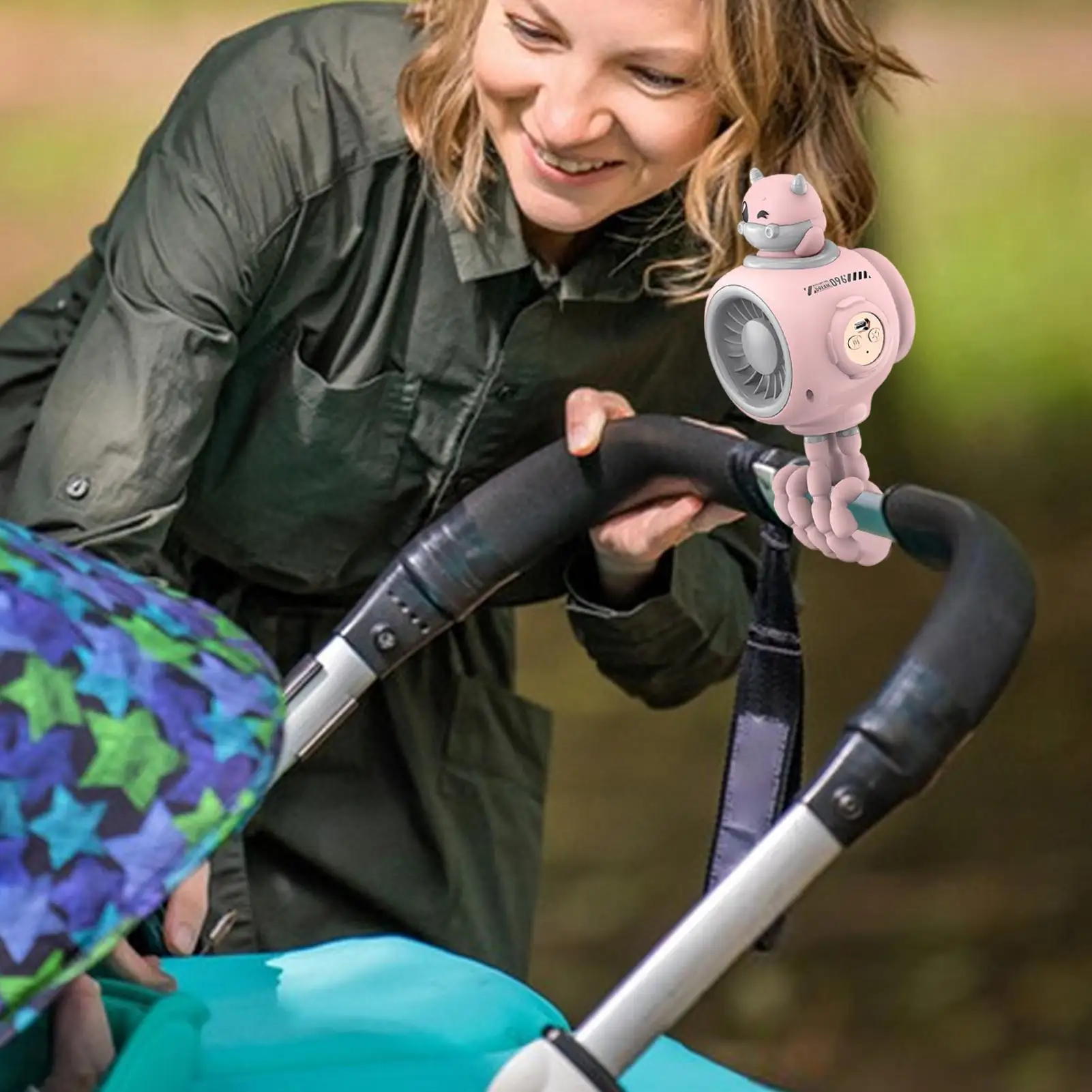 Stroller Misting Fan Clip Fan For Stroller Three Speed USB Charging Cooling Tool For Shopping Camping Car Seat Outdoor Travel view 3
