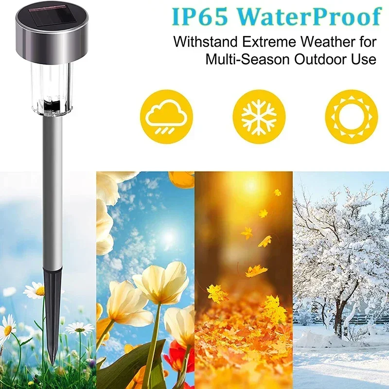 2024 Solar Outdoor Lights Garden Lamp Solar Powered Waterproof Landscape Path Outdoor for Yard Backyard Lawn Patio Decorative