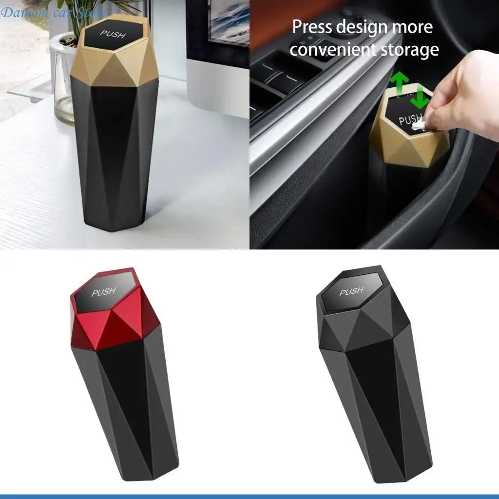 A2UC Auto Interior Garbage Bin And Organizers ABS Construction Nonslip Bottom Compact Size Rubbish Bin For Clean Commute