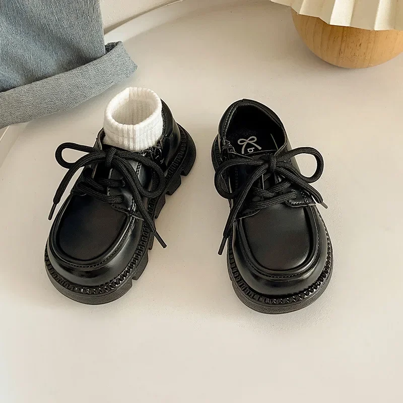 Classic Toddler Flat Shoes Children English-Style Loafers Boys Girls Non-Slip Walking Shoes Outdoor Casual Sports Shoes for Kids