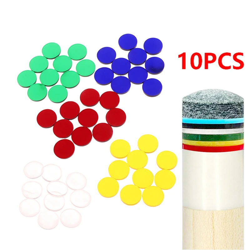 10Pcs Clear Tip Pads Diameter 15mm Play Cue Break Jump Cue Carom Pool Cue Snooker & Billiard Accessories