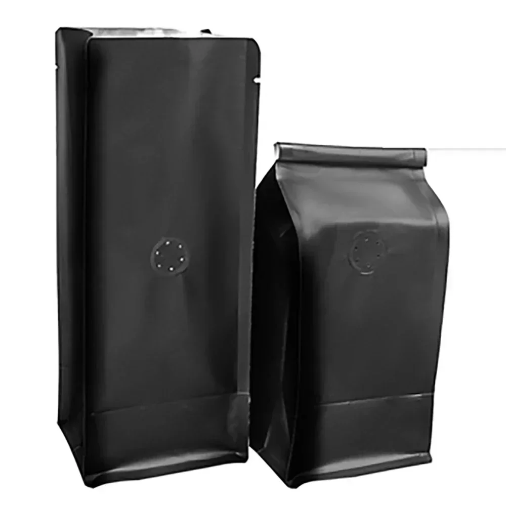 100 szt. Folia aluminiowa z tworzywa sztucznego z kwadratowym dnem 250g torebki do kawy z zaworem i gumką do pakowania herbaty