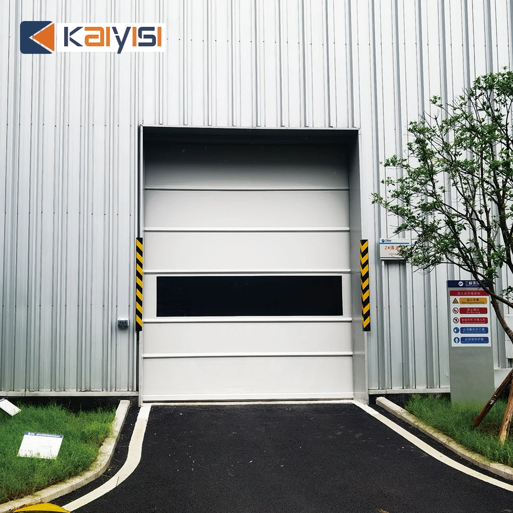 Windproof Insulated Industrial High Speed Roll Up Door PVC Automatic Rapid Fast Rolling Shutter With Steel Wind-proof Bar