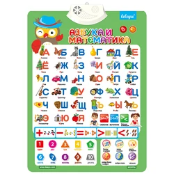 Russian hot selling alphabet word audio flip chart puzzle learning toy Russian study abroad color number test