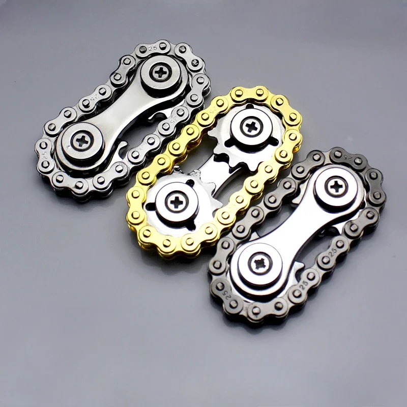 

Sprockets Flywheel Fingertip Gyro Antistress Anxiety Metal Bike Chains