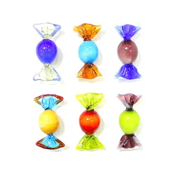 6pcs Vintage Colorful Murano Glass Sweets Candy Ornaments Wedding Party Gifts Home Tabletop Favors Christmas New Year Decoration