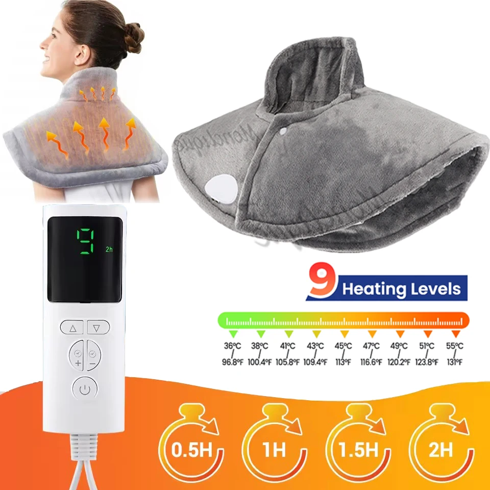 

Winter Electric Heating Pad Multi-functional Warm Back Pad 9 Heat Level Soft Hot Compress Back Shawl Neck Shoulder Fast Heat Pad