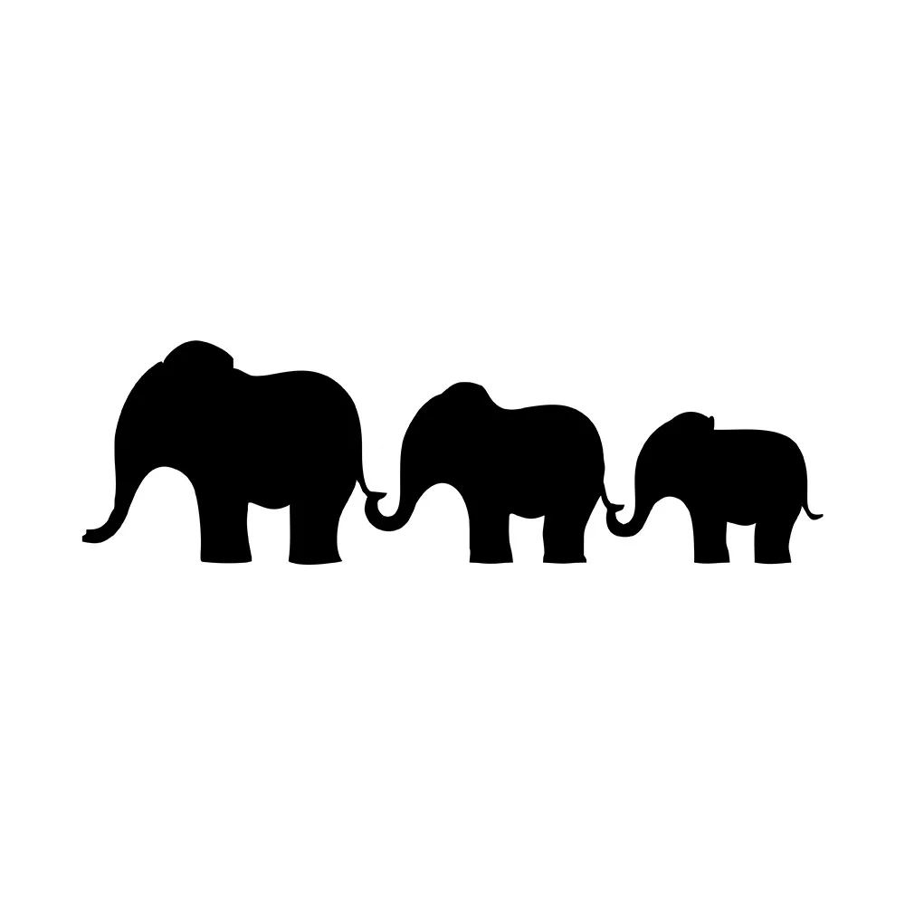 MIGNATIS - Small to Large Squeezed Family Elephants Adhesive Sticker Mural Art Decal For Car Window Loptop Decoration Vinyl Stic