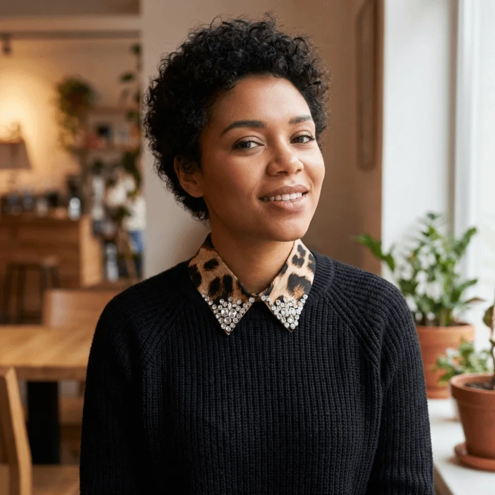 

Elegant Detachable Collar Leopard Design Animal Print Neck Accessory Stylish Sparkling Rhinestones Decorative Faux Collar