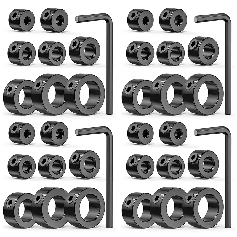 

【Flash-Sale!】Drill Stop Bit Collar Set, 36PCS Adjustable Drill Depth Stop Collar Limit Ring With Carbon Steel Set For Drill Bits