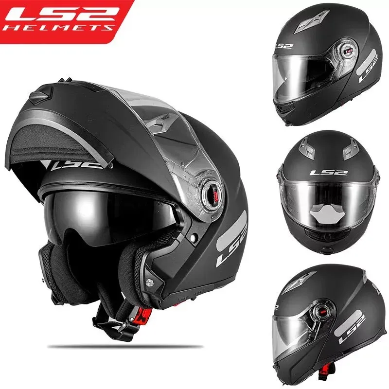 

LS2 FF370 Flip Up Motorcycle Helmet Lightweight Full Face Motocross Helmet Dual Lens Modular Helmet for Men Women