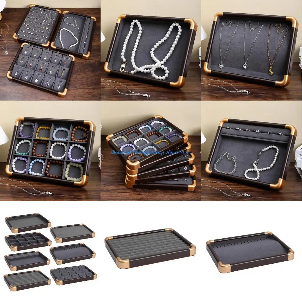 

E56A Jewelry Storage Solution Walnut and Protective Gray Lining Display Tray