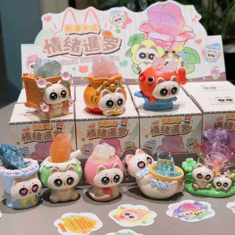 

Original Emotional Siamese Cat Crystal Blind Box, Trendy Figurines, Cute Cartoon Dolls, Desktop Car Decorations, Birthday Gifts