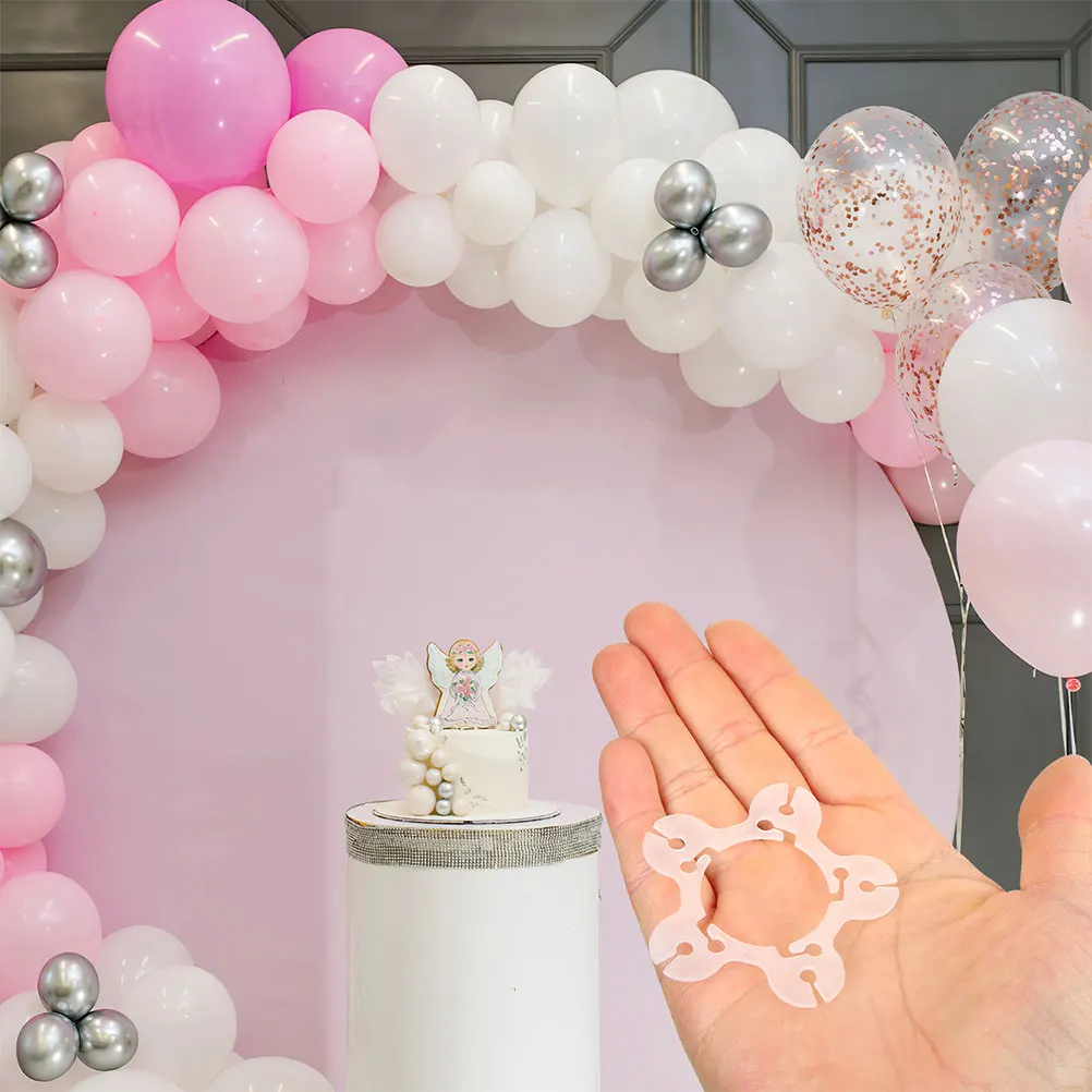 

50pcs Balloon Clips Plastic Buckle Party Balloons Wedding Arch Centerpieces Fixing Ring Decorations Storage