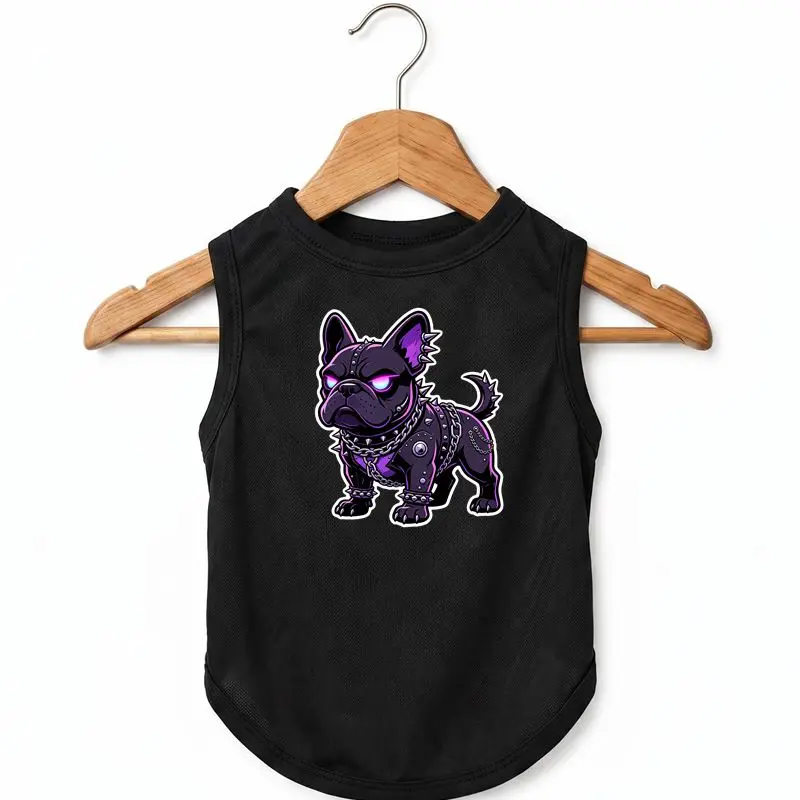 Punk Dog Vest Summer Breathable Pet Tank Top Bulldog Graphic Clothes
