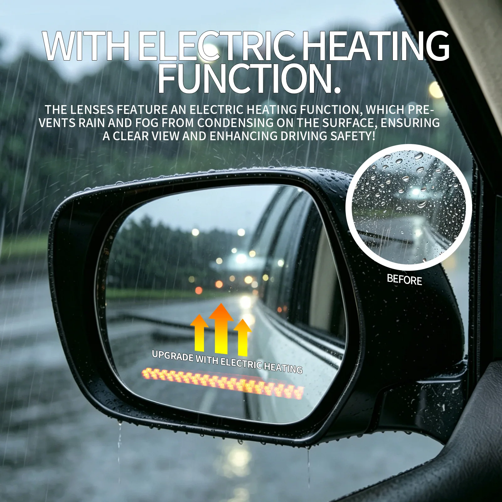 

Car Rearview Mirror Wide Angle HD Anti-glare Heating Blue Mirror Side Mirror Turn Signal Blinker For Toyota Land Cruiser FJ 2026