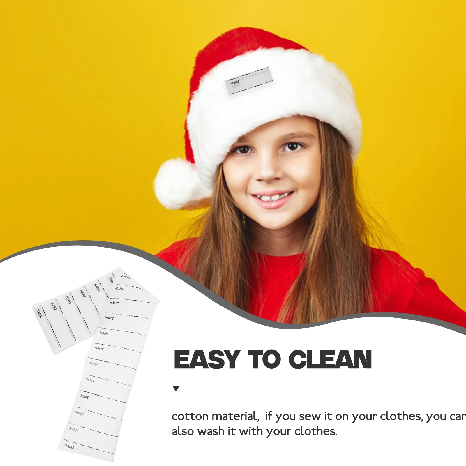 

Name Labels for Clothes Post Clothing Tag Ironing Stickers White Cotton Tags