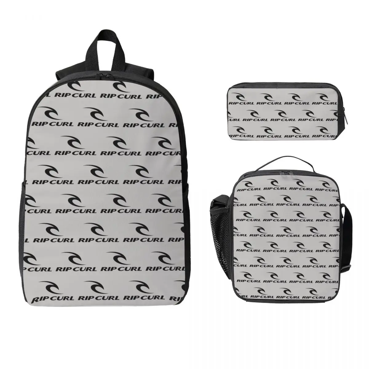 

Rip Curl Logo Backpack Student Boys Girls BookBag School Bag Laptop Shoulder Bags 3ps Insulated Lunch Bag Pencil Case