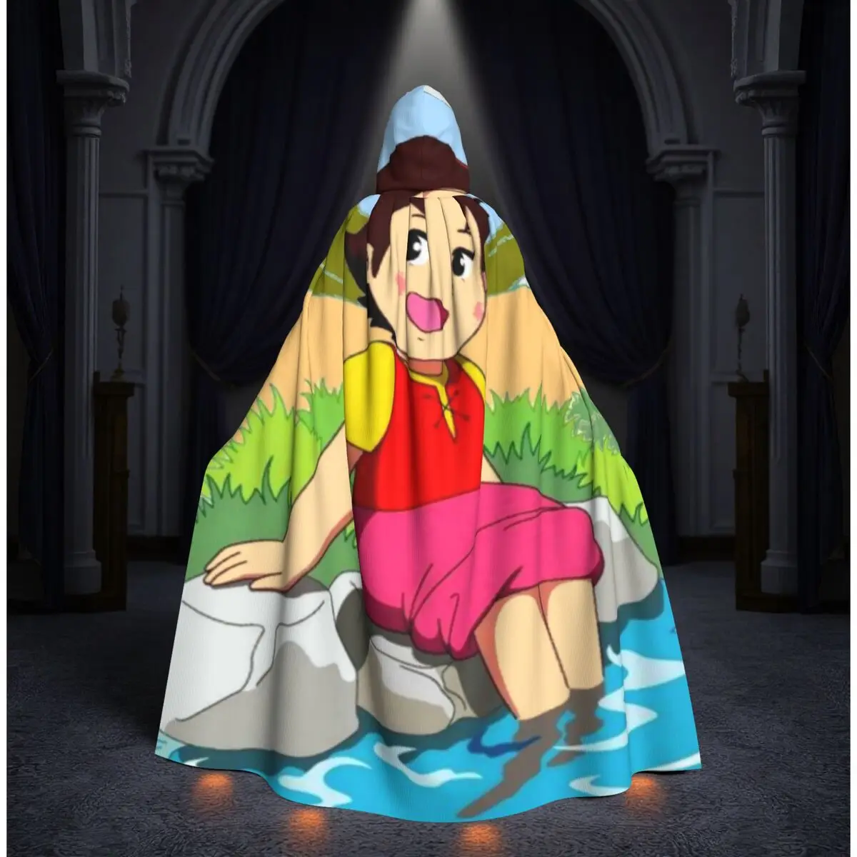 Capa Larga con Capucha Heidi Feet In The Water, Disfraz Medieval de Bruja, Capa de Cosplay, Halloween, Vampiro, Unisex para Adultos