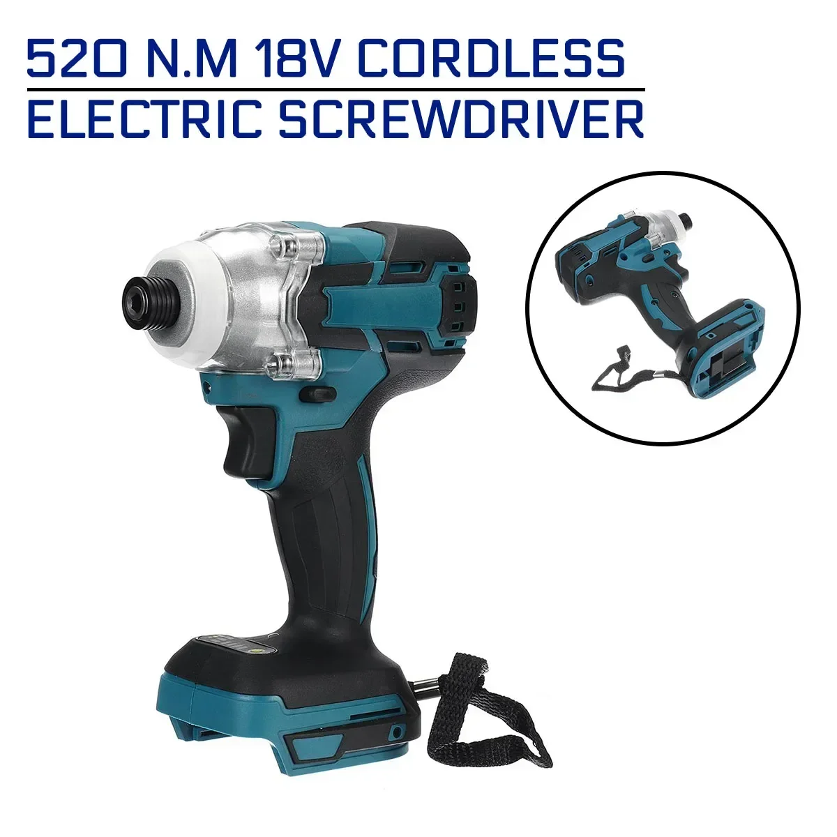 18V 520 N.m Cordless Electric Wrench Screwdriver Speed Impact Rechargable Brushless Drill Driver+ LED Light For Makita Battery