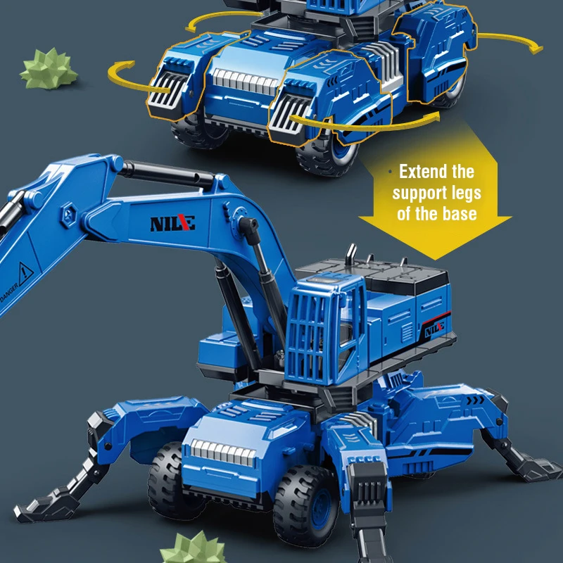 1:50 慣性ミニカー変形エンジニアリング車両子供のおもちゃモデル掘削機車のおもちゃ男の子子供のためのクリスマスギフト