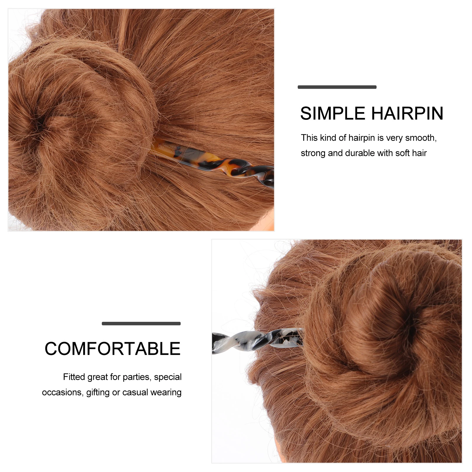 

4pcs Resin Hairpins Smooth Durable Retro Sticks Elegant Decorative Female Hair Chopstick Updo Accessories For Medium Thick Hair