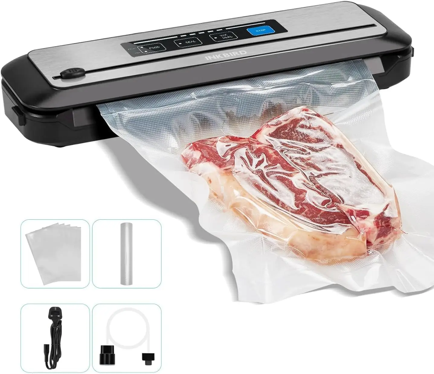 

Automatic Vacuum Sealer Machine with Starter Kit, 5 Modes, Built-in Cutter, Compact Design