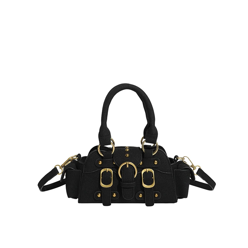 حقائب كتف وكروس مربعة الشكل من جلد الغزال الصناعي الصلبة لشتاء 2025 تصميم أنيق حقائب يد متعددة الاستخدامات ذات شعبية كلاسيكية للنساء