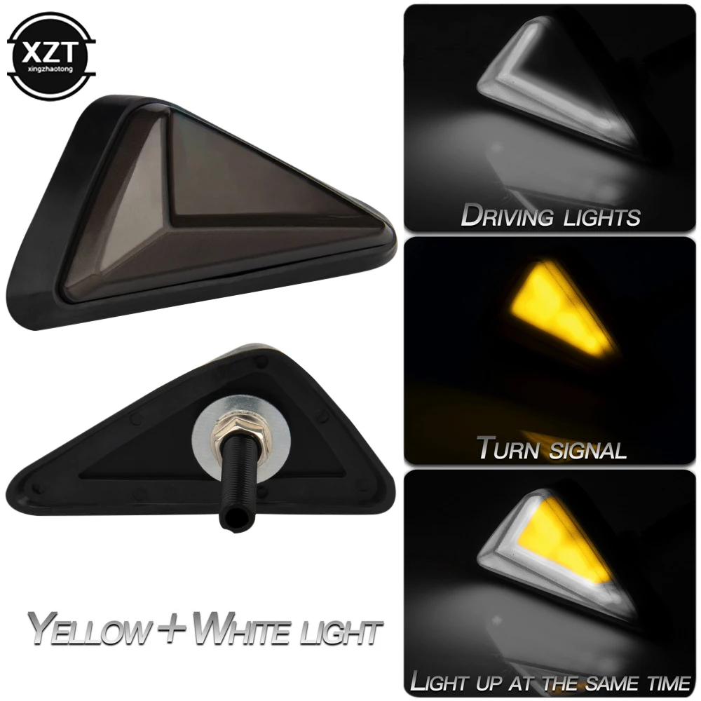 1 Pair L-shape Motorcycle Flush Mount Triangle Turn Signal Light LED Indicator Lamp DRL Blinker Waterproof Led Flashing Lights