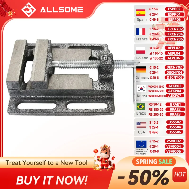 

Allsome сверлильный пресс тиски, 3 дюйма Ширина челюсти портативный тиски для сверлильного станка