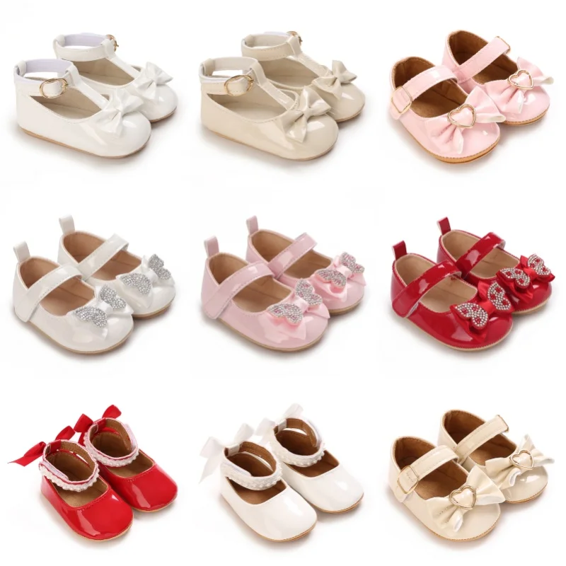 

Весна и осень 2024, новые туфли принцессы для маленьких девочек, корейская версия на мягкой подошве, прогулочная обувь с узлом-бабочкой, одинарные туфли