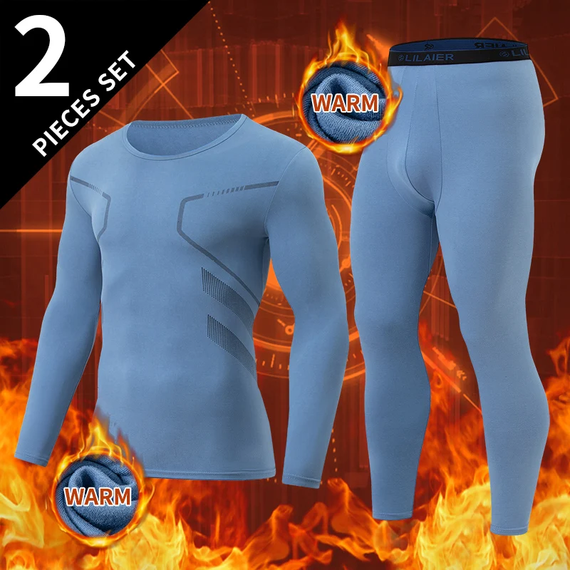 Men's Set For Autumn/Winter Warm And Colorful Printed Fashionable Interior Sporty And Comfortable Casual And Sweat Absorbing