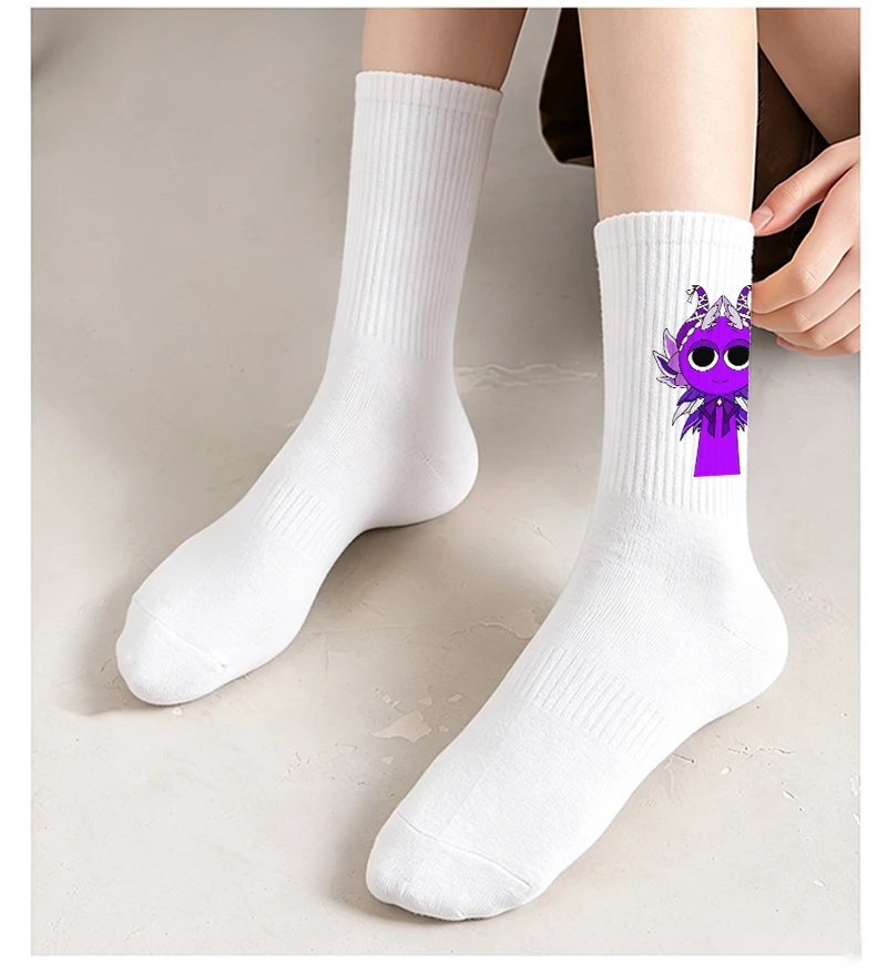 Hot Game Sprunkis Lange Socken für Männer und Frauen, Cartoon-Baumwollsocken, weiche, atmungsaktive Knöchelsocken, lustige Socken für alle Jahreszeiten – Detail 7
