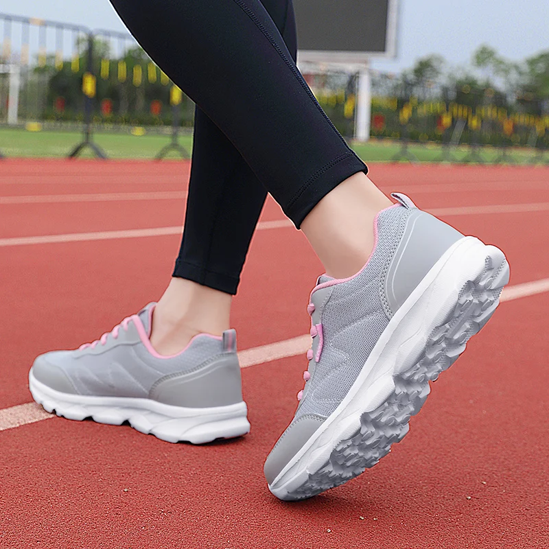 2024 Black Pink Women Marathon Jogging Shoes Breathable Woman Athletic Running Shoes Fitness Gym Sport Walking Sneakers