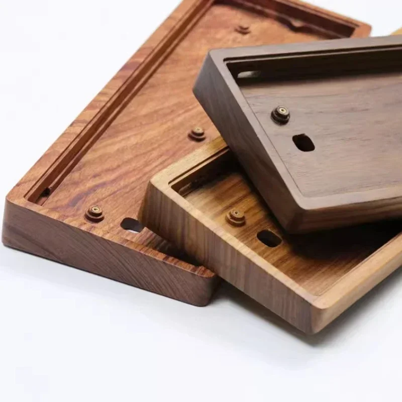 

GH60 Walnut Wood Keyboard Case Custom Wooden with Palm Rest Poker Mechanical Keyboard Accessory Solid Wood Keyboard Box Gifts