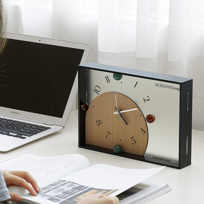 

Home creative clock decoration living room entrance desk seat clock decoration crafts simple atmosphere quiet