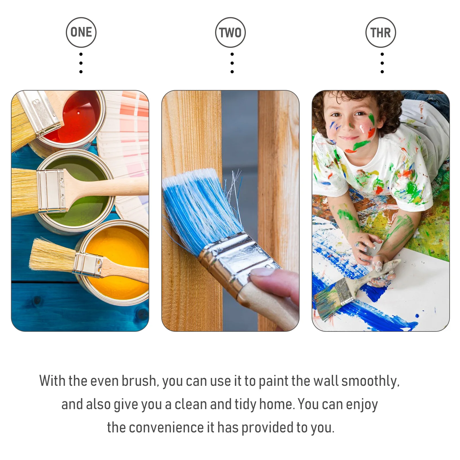 木製ハンドル付きトリムペイントブラシ、丸頭エッジペイントツール、壁、家具、ホームインプローブメント、小さなコーナーペイントエッジャー用