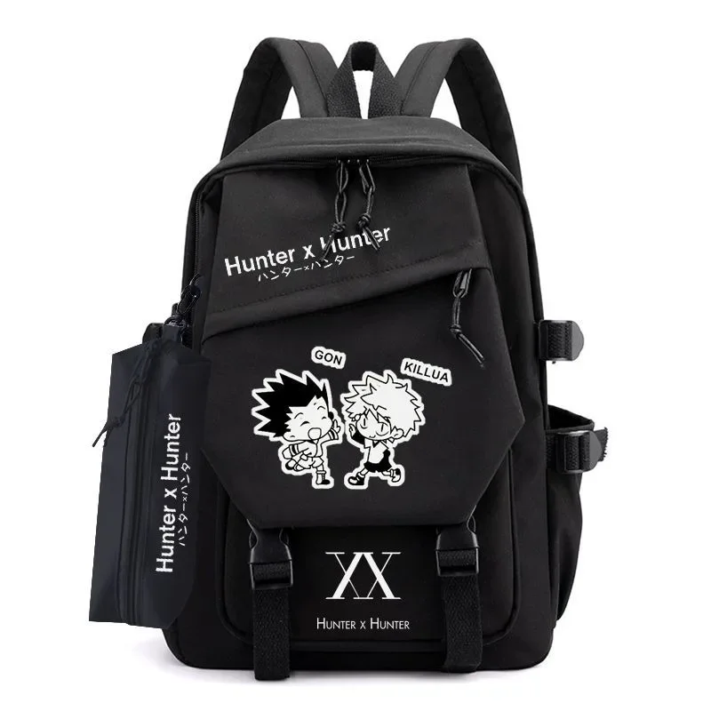 30×14×43cm Black, Hunter x Hunter, Student Kids Teens School Bags, Large Capacity Mochilas Anime Backpacks For Girls Boys Gift