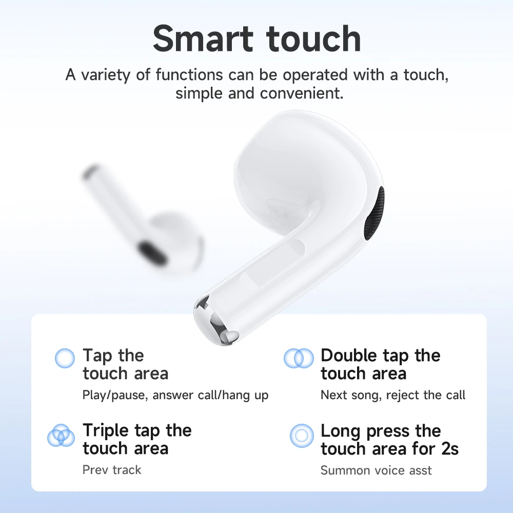 HOCO EW73 Wireless Bluetooth Headset with LED Touch Screen Semi In Ear with Charging Case Mic for Call Mini Earphone Headphones - Image 6