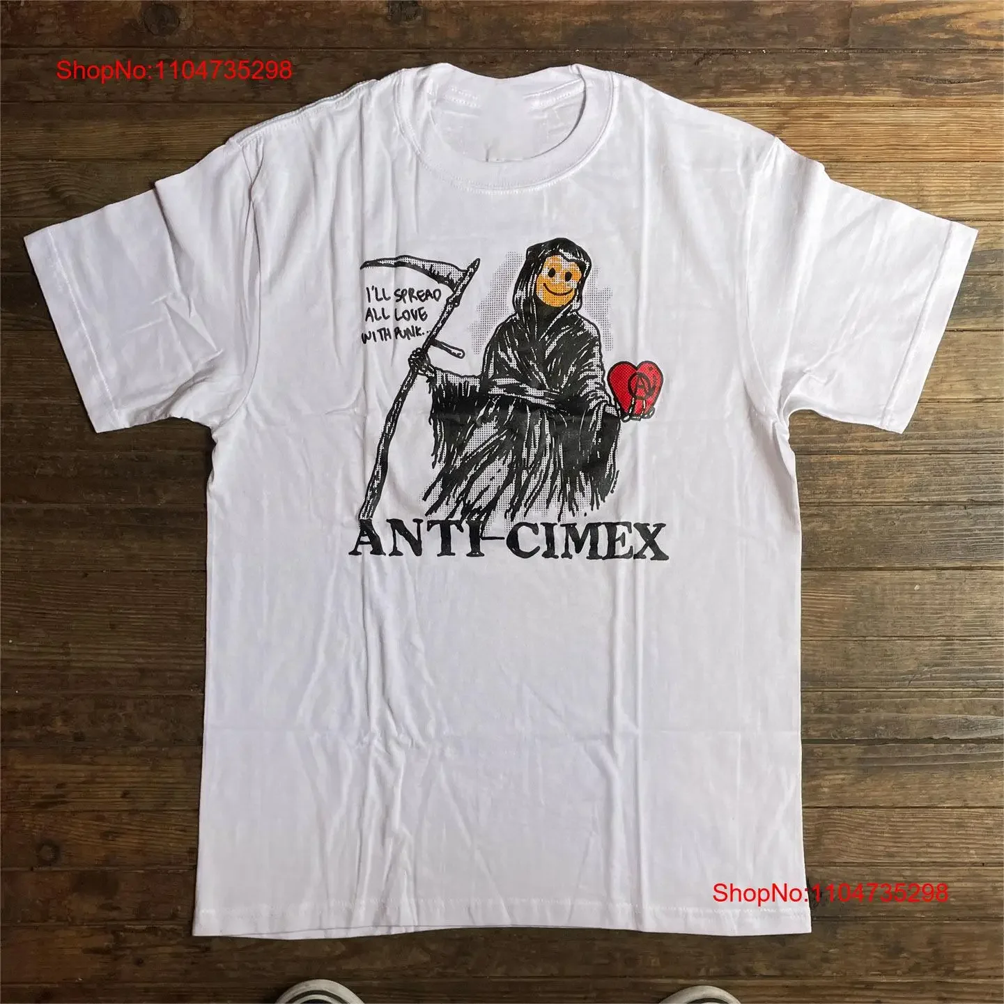 Camiseta Vintage ANTI CIMEX Tour Concierto Tamaño completo S a 5XL MM1156 vintage Lavado Casual Versátil Transpirable Ligeramente