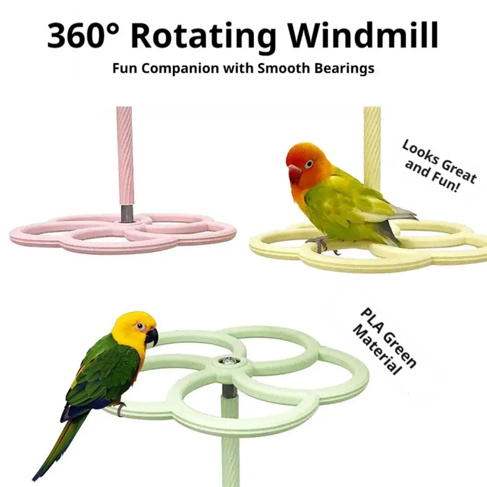 Rotating Windmill Cage for Parrots To Reduces Boredom Parrot Entertainment Mental Stimulation Interactive Parrot Bird Cage