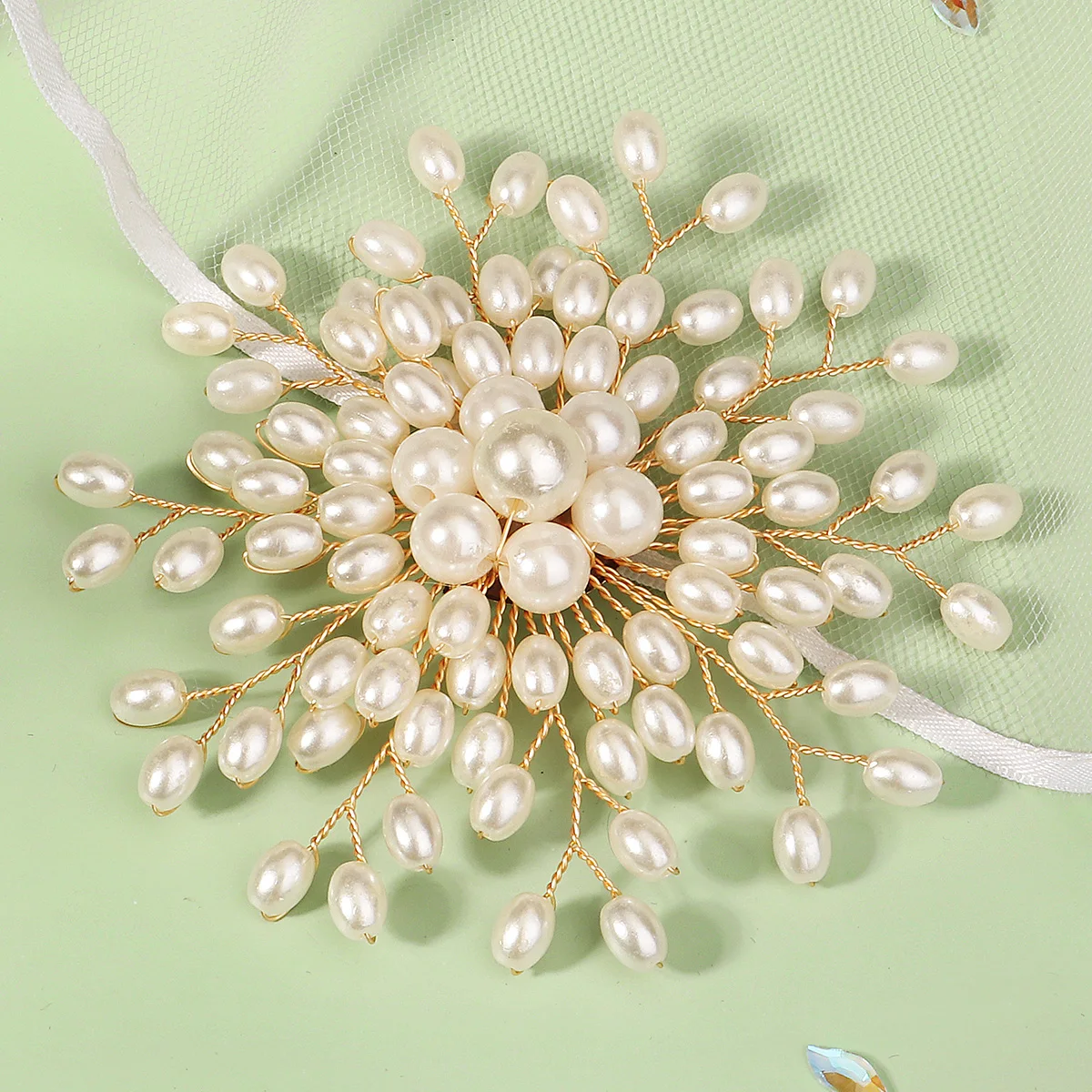 Pearl Brooch Pin Snowflake High-end Silk Scarf Buckle Luxury Exquisite Ladies Clothing Accessories Dress Skirt Jewelry image 3