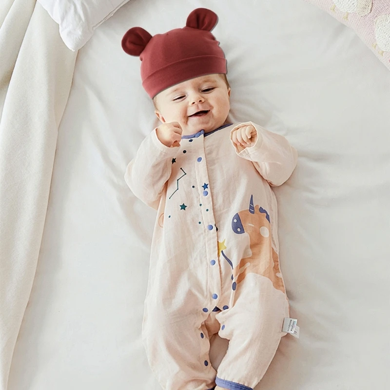 

2024 однотонная детская шапка, осенне-зимняя утепленная шапка для новорожденных, теплая шапка с капюшоном