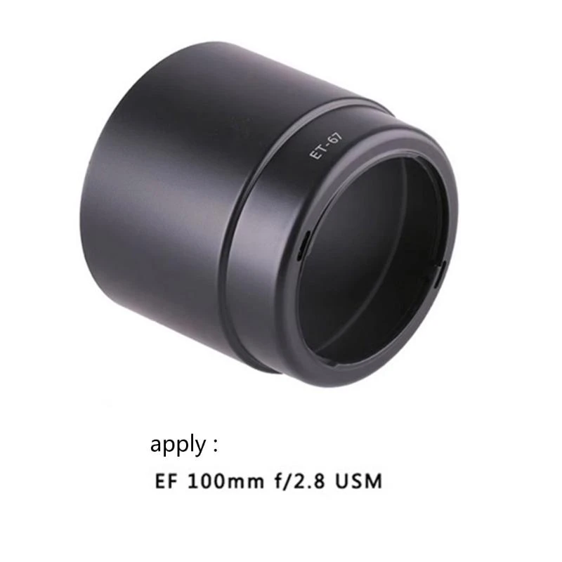 E8BA et67 ABS Sunshade Lens Shade لـ EF 100mm f/2.8 Macro Lens Hound Guard يحمي مرة أخرى الضوء غير المرغوب فيه
