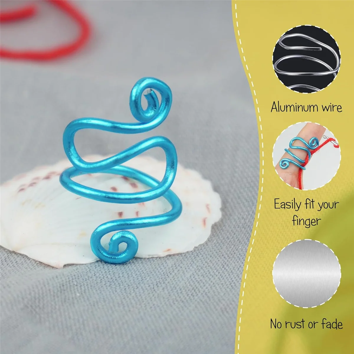 A77I حلقة التوتر الكروشيه ، حلقة التحكم في التوتر من غزل الحقائب ، حلقة كروشيه قابلة للتعديل لحياكة كروشيه الأصابع