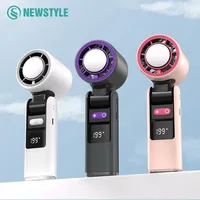 Mini Ice Compress Handheld Turbo Jet Fan 199 Wind Speeds Adjustable 4000mAh USB Rechargeable Portable Fan Outdoor Turbo Neck Fan